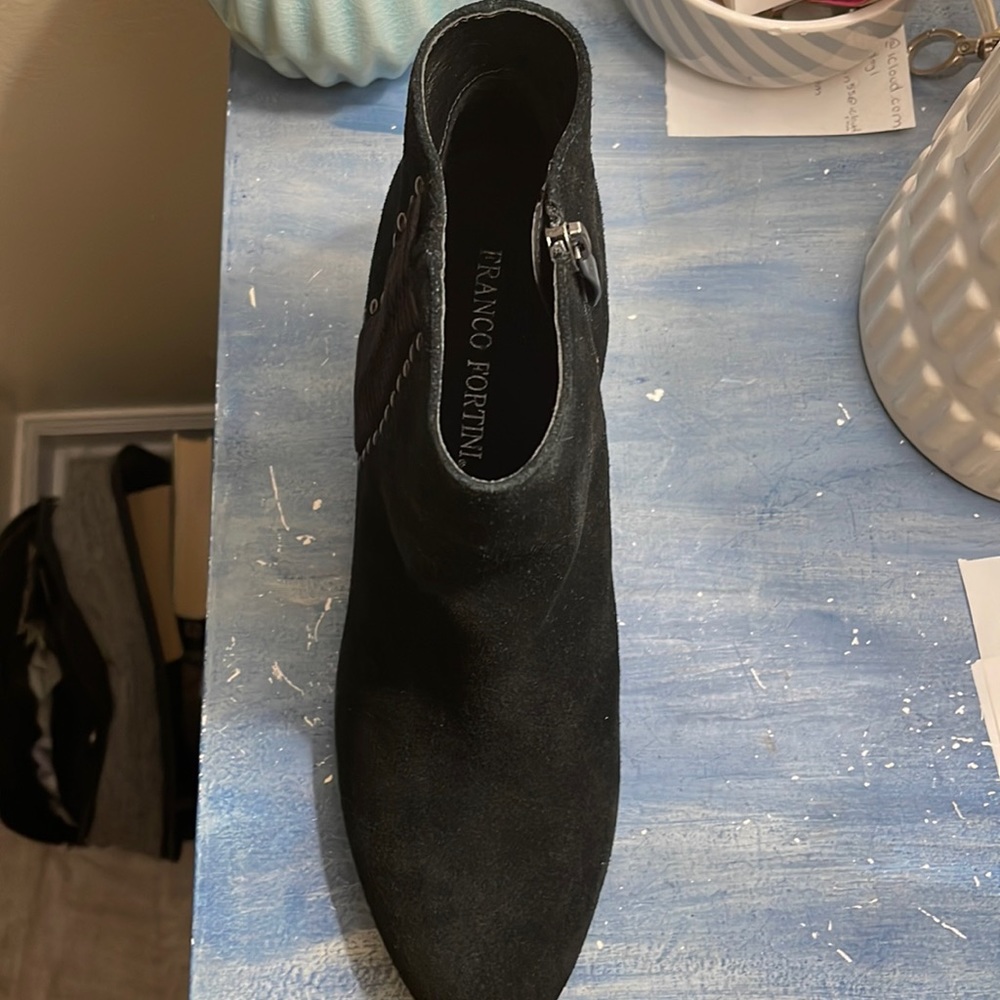 Black suede boots. Size 10 new, never worn.